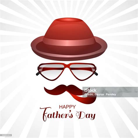 Happy Fathers Day Wishes Card Celebration Background Stock Illustration