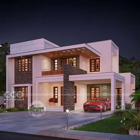 Modern Style 4 Bedroom Flat Roof House