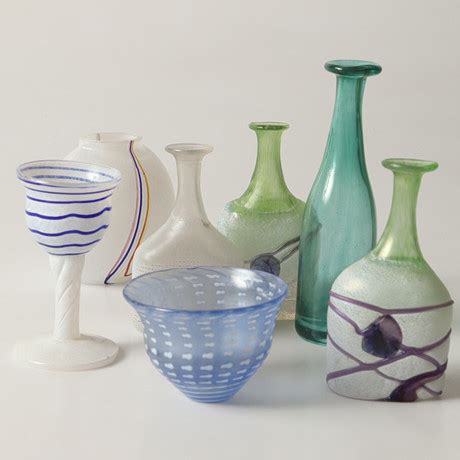 7 Glass Miniature Vases Bertil Vallien And Ulrica Hydman Vallien