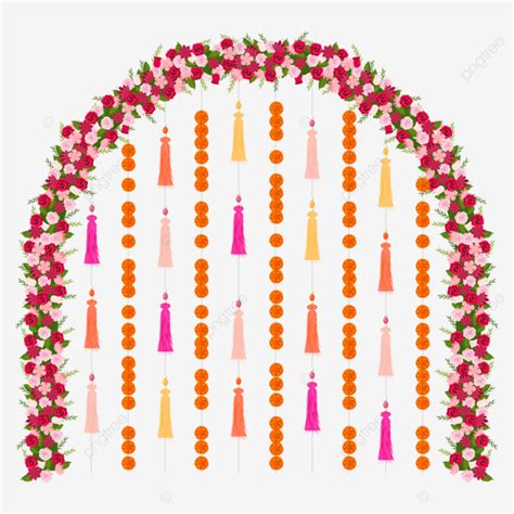 Wedding Statge Floral Decoration Roses Flowers Decoration PNG And