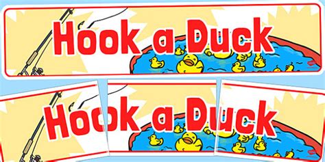 Hook A Duck Banner Summer Fete Teacher Made