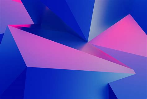 3840x2160px | free download | HD wallpaper: 4K, Pink, Geometric, Blue ...