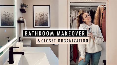 Bathroom Makeover Closet Organization Apartment Makeover Part 2 Xo Macenna Youtube