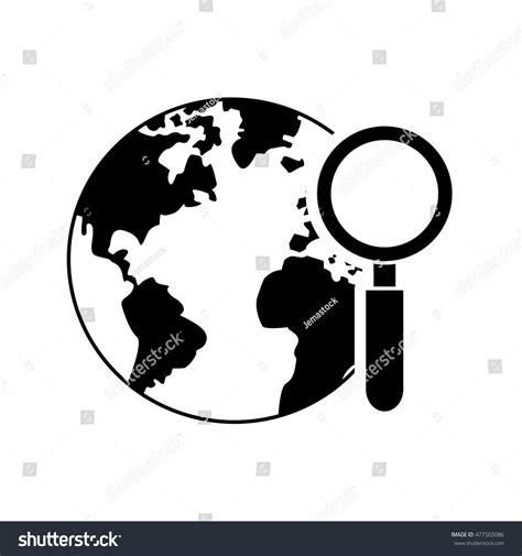 Earth Globe Magnifying Glass Icon Stock Vector Royalty Free 477503086 Shutterstock