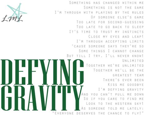 Defying Gravity Wicked Song Lyrics Wall Art Poster Digital Etsy