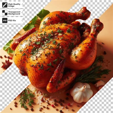 Premium Psd Psd Roasted Chicken With Vegetables On Transparent Background