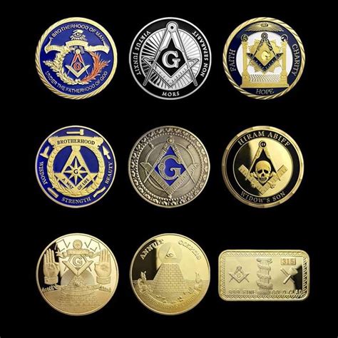 Masonic Challenge Coin United States Freemason Coin 9 Coins Challenge