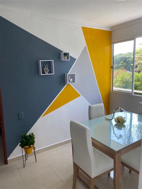 Modern paint design | House wall design, Wall painting living room ...