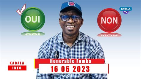 Honorable Aboubacar Sidik Fomba Appelle à voter Oui pour le