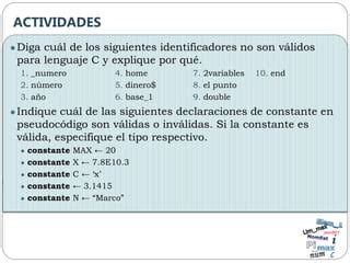 3 2 Identificadores Variables Y Constantes PPT