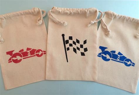 Race Car Party Favor Bags Various Color Race Car And Finish