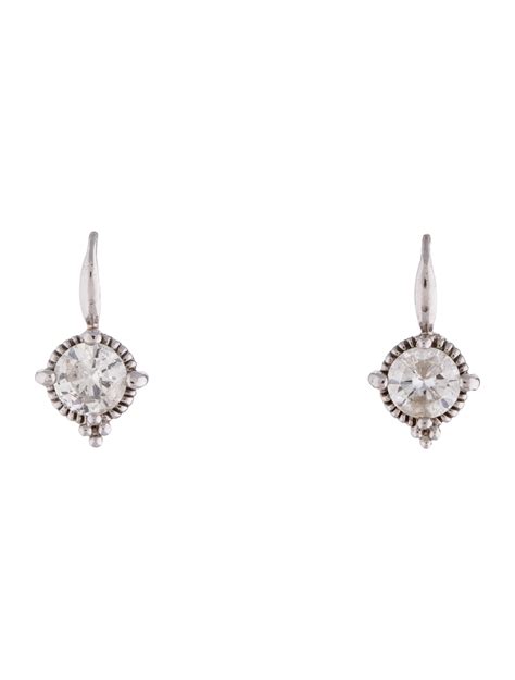 14K Diamond Drop Earrings - Earrings - FJE28914 | The RealReal