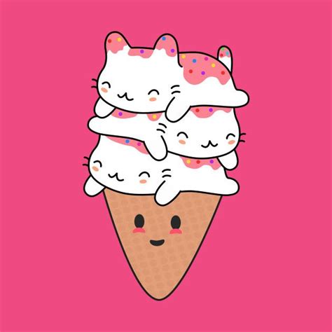 Check Out This Awesome Cat Ice Cream Is So Kawaii Design On