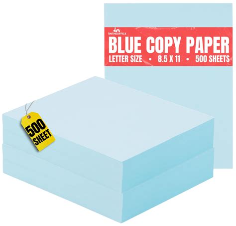 1intheoffice Blue Copy Paper 85 X 11 Colored Copy Paper