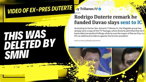 Video Ni Fprr Duterte Na Dinelete Ng Smni Dahil Sa Mga Ejk Sa Davao