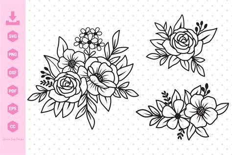 Flower Svg Flower Bundle Svg V 1 Graphic By Jaroensvgdesign · Creative