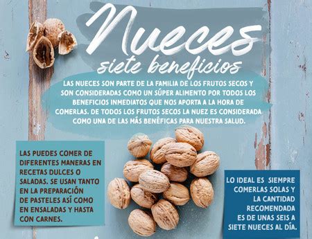 Los 7 Beneficios De Comer Nueces Infografia