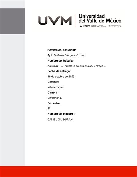 A 10 ASGO Actividad 10 Portafolio De Evidencias Entrega 3 Nombre