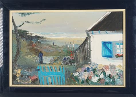 Christian Sanseau Penn Ty En Bord De Mer Huile Sur Toile