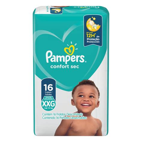 Fralda Descartável Infantil Pampers Confort Sec Xxg Pacote 16 Unidades