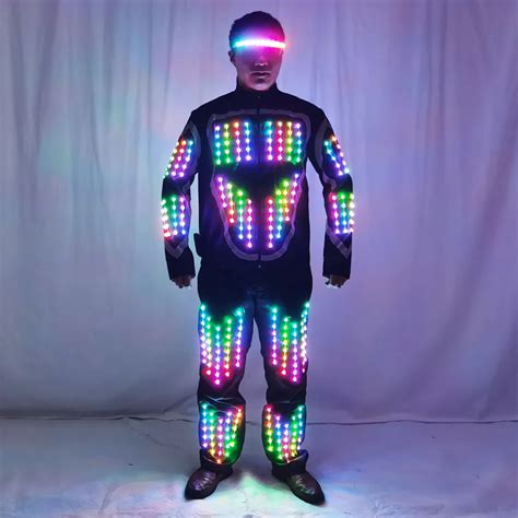 Voll Farbige Led Wachsende Roboter Anzug Kost M M Nner F Hrte