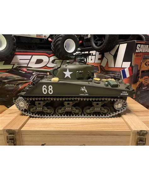 CHAR SHERMAN M4A3 AMERICAIN RC 1 16 COMPLET BRUIT FUMEE 2 4Ghz