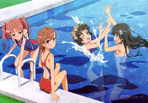 Group Of Women Brunette Redhead Misaka Mikoto Shirai Kuroko Saten