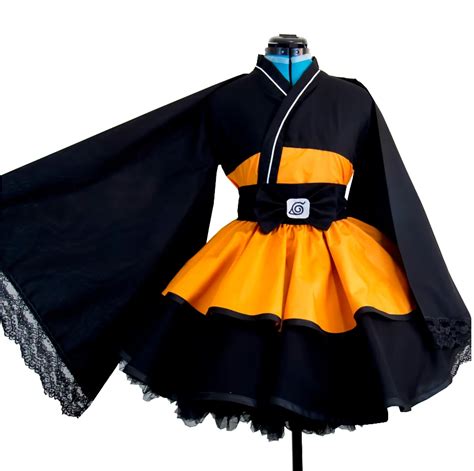 Naruto Shippuden Uzumaki Naruto Female Lolita Kimono Dress Anime