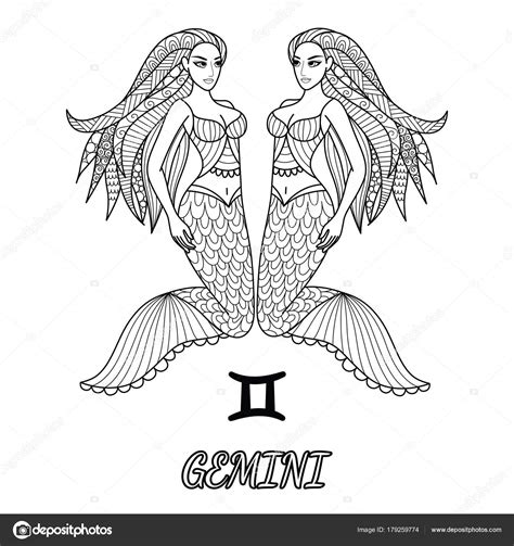 Gemini Sign Pages Coloring Pages