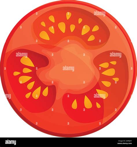 Vista Superior Icono De Tomate Cortado Dibujo Animado De La Vista