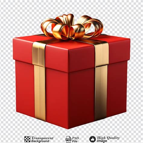 Premium PSD Red Gift Box Isolated On Transparent Background