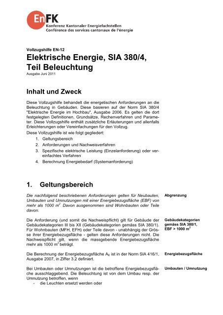 En Elektrische Energie Sia Beleuchtung Endk