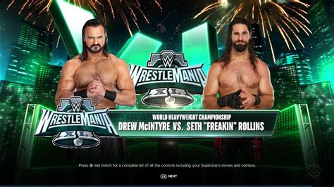 Seth Rollins Vs Drew Mcintyre World Heavyweight Championship Match At