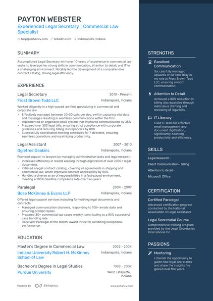 5 Legal Secretary Resume Examples Guide For 2023