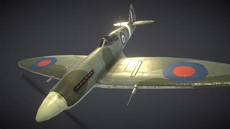 3D model WW2 British Fighter Aircraft Supermarine Spitfire