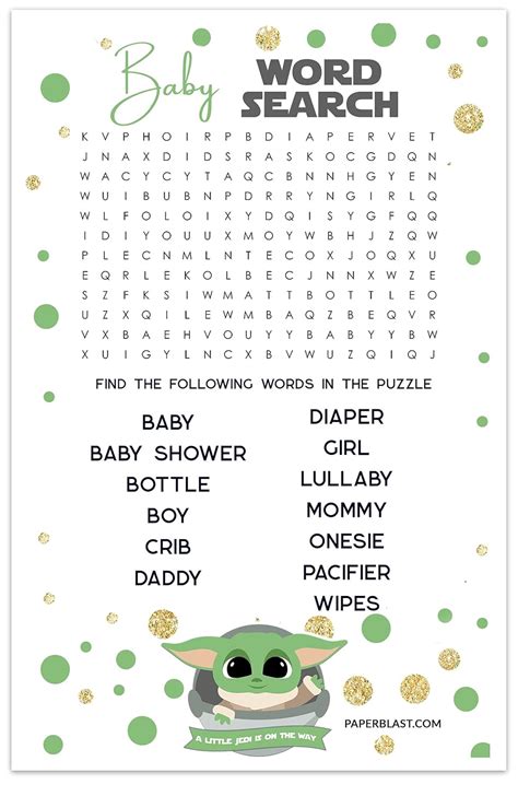 Buy YODA Baby Shower Game Word Search Online At Lowest Price In Ubuy