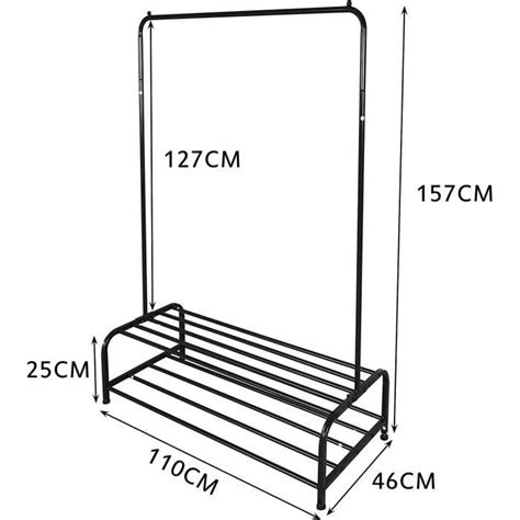 Jurmerry Portant Penderie V Tements Tringle Meuble M Tal Porte