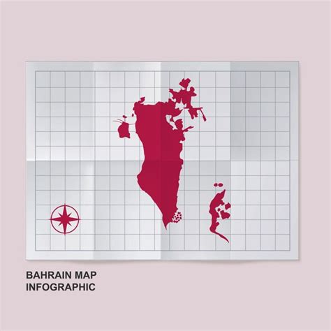 Premium Vector Bahrain Map Country In Folded Grid Paper