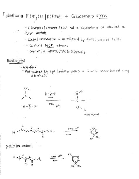 Hydration Of Aldehydes Ketones Grignard Reactions CHEM 242 Studocu