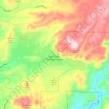 San Diego Country Estates topographic map, elevation, terrain