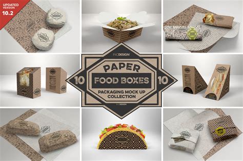 Vol Paper Food Box Packaging Mockup Collection By Inc Design Studio