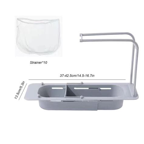 Telescopic Sink Rack Holder Multi Function Sink Shelf For Kitchen Grey