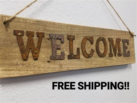 Rustic Welcome Sign, Rustic Welcome Sign Porch, Vintage Welcome Sign ...