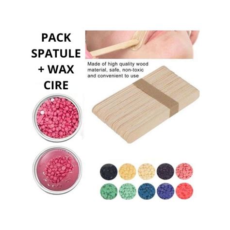 Pack Wax Cire 200g Spatule En Bois Abaisse Langue Masque Jetable 100