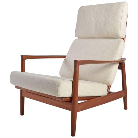 Rare Teak High Back Lounge Chair By Folke Ohlsson For Dux At 1stdibs