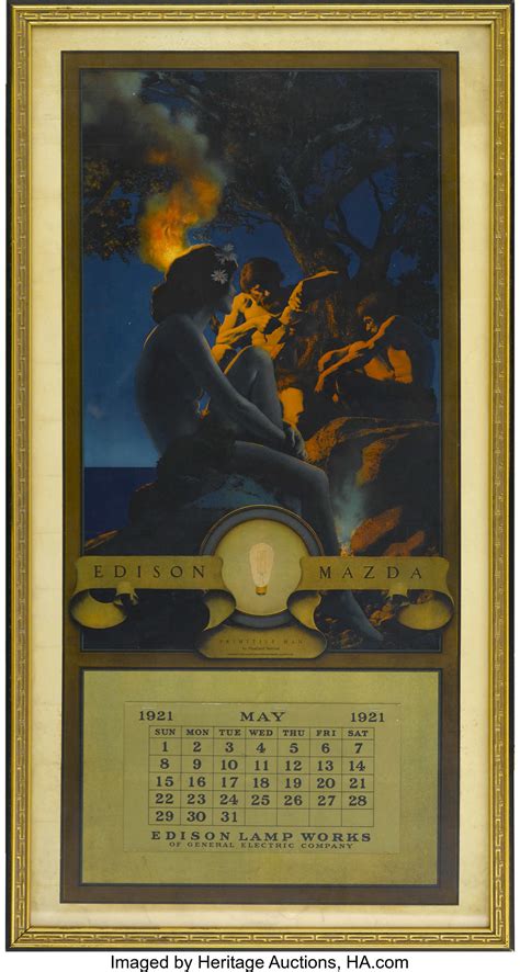 Maxfield Parrish American 1870 1966 Edison Mazda Calendar Lot