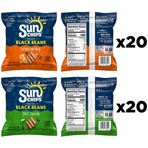 Sunchips Multigrain Snacks Black Bean Variety Pack 1 Ounce