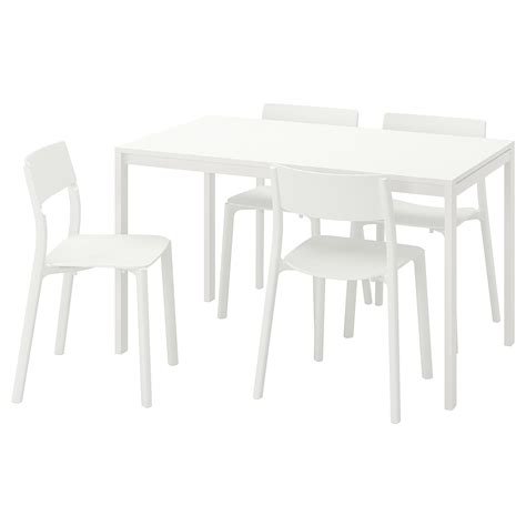 MELLTORP/JANINGE стол и 4 стула белый/белый 125 см | IKEA Lietuva