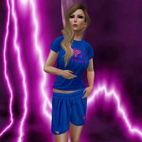 Second Life Marketplace Cac Blue Girls Soccer Shirt