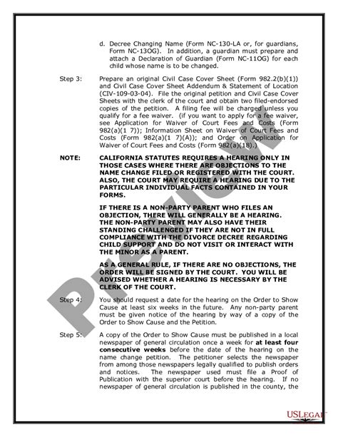 Victorville California Name Change Instructions And Forms Package Los